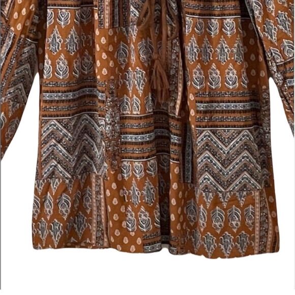 NEW Cotton Bleu Boho Lace Up Cotton Top - Picture 6 of 8